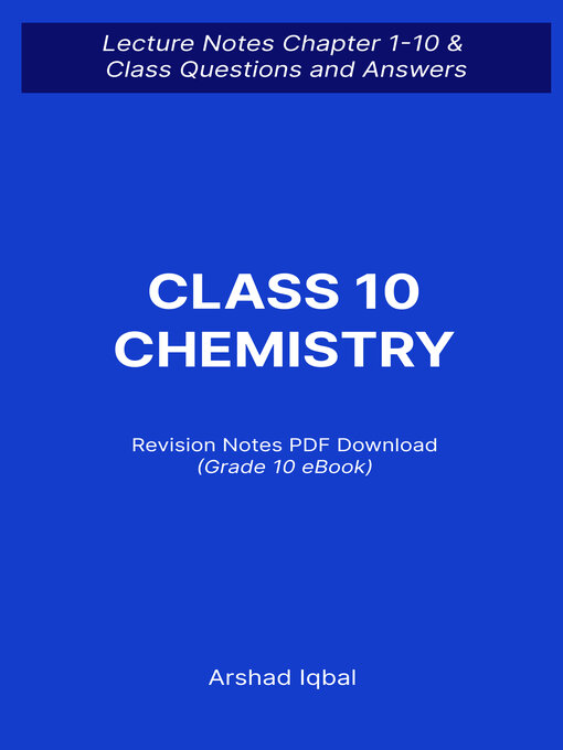 Title details for Class 10 Chemistry Important Questions and Answers PDF by Arshad Iqbal - Available